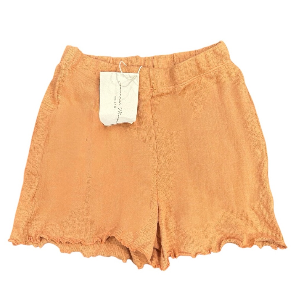 Savannah Morrow The Label Cora Shorts XS Peach Organic Cotton NWT - Picture 2 of 3